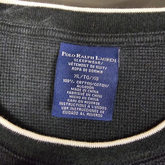 Polo Ralph Lauren Sleepwear Thermal Shirt XL Black Underwear Knit Pajama - Picture 5 of 11